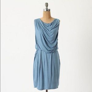 Bordeaux draped blue dress